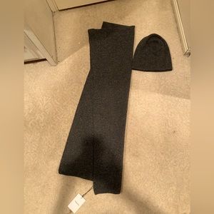 100% Cashmere Scarf/Beanie set by Theory. Gray. Tags on scarf.